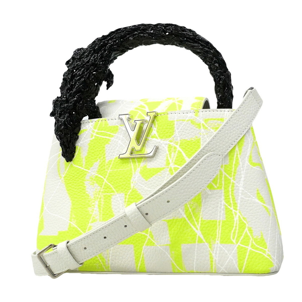 Louis Vuitton Capucines BB Clock Handbag M25427 White Yellow 2-way bag for wo...